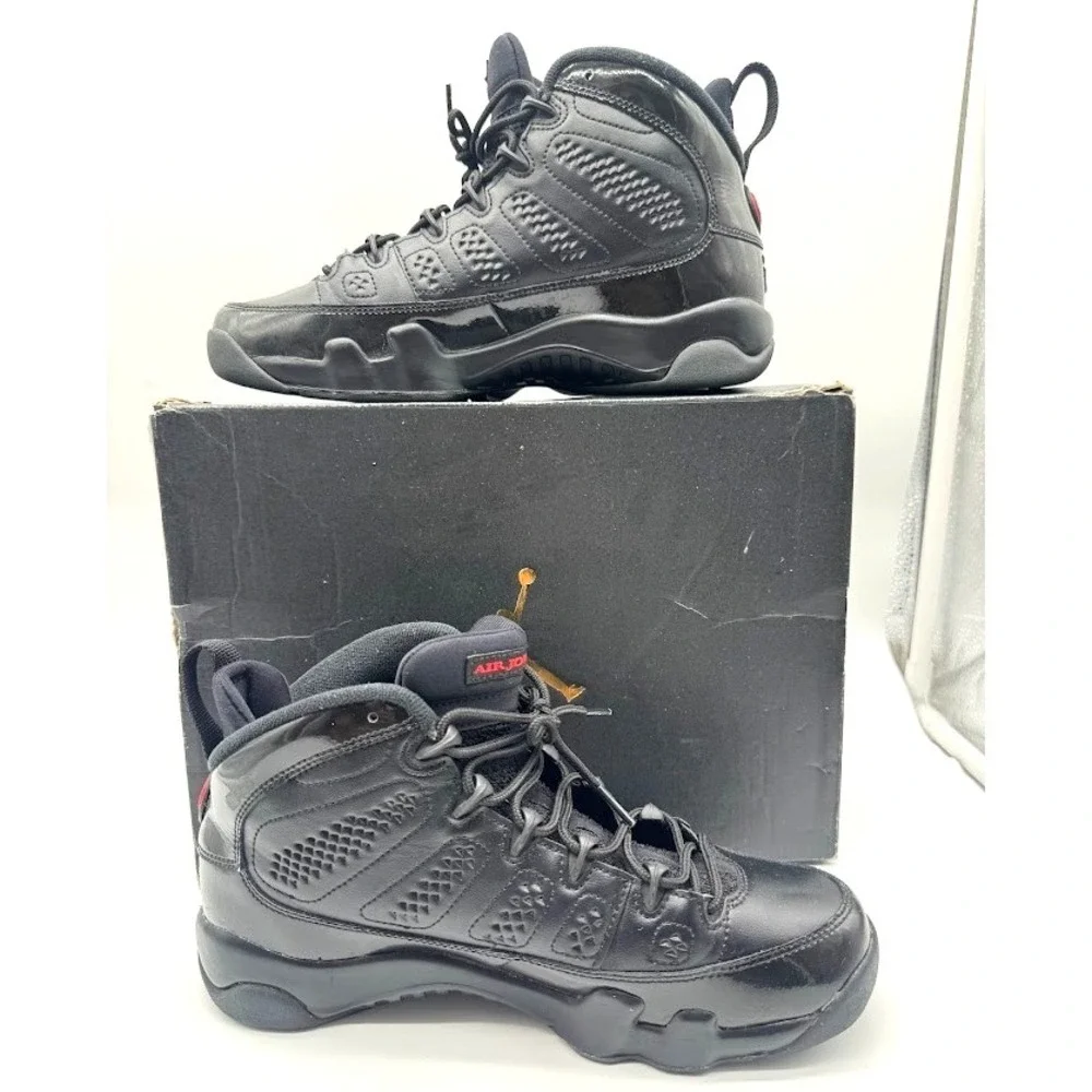 Nike Air Jordan 9 Retro BG Black Red 302359-014 Youth US 7Y EU 40 w/ Box